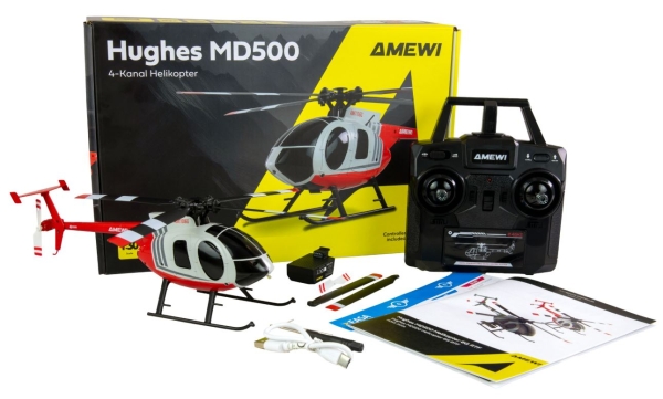 25354 Hughes MD500 Helikopter Militär 4-Kanal 6G RTF Zivil